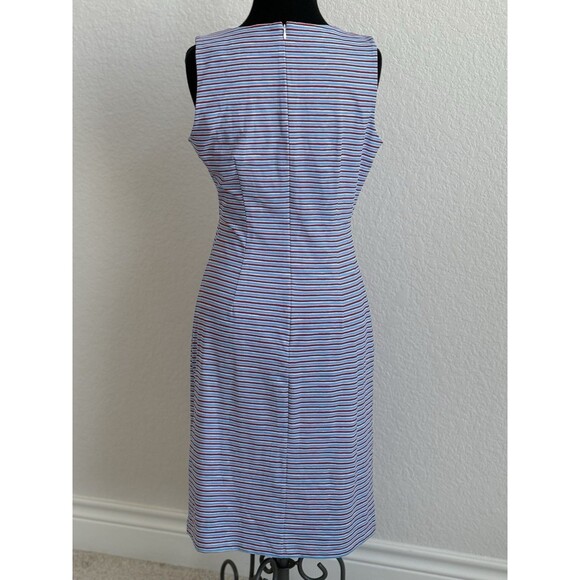 J. McLaughlin Women’s Sofia Red Blue Stripe Dress Sz S Athleisure Casual Travel - Picture 2 of 7
